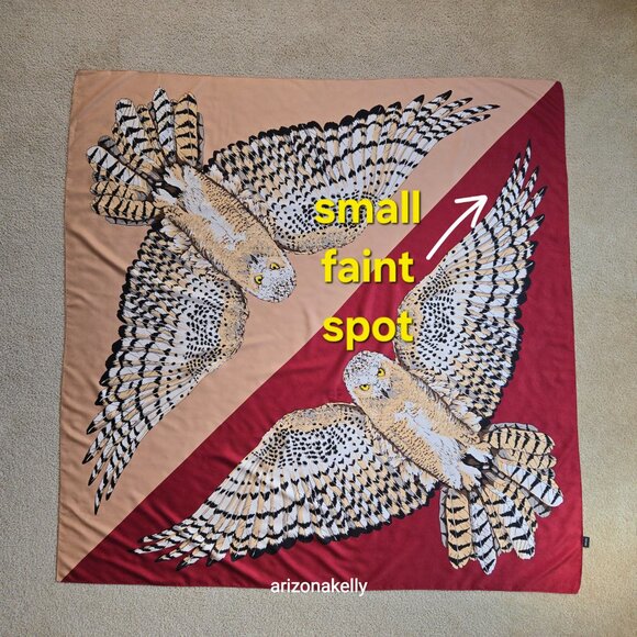 *HUGE* Silk Owl Scarf Wrap Shawl - Picture 3 of 16